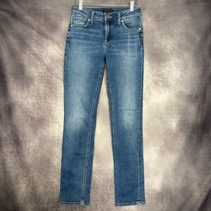 Silver‎ Jeans Women 27 Avery Slim Stretch Western Works Medium Wash Denim Pants